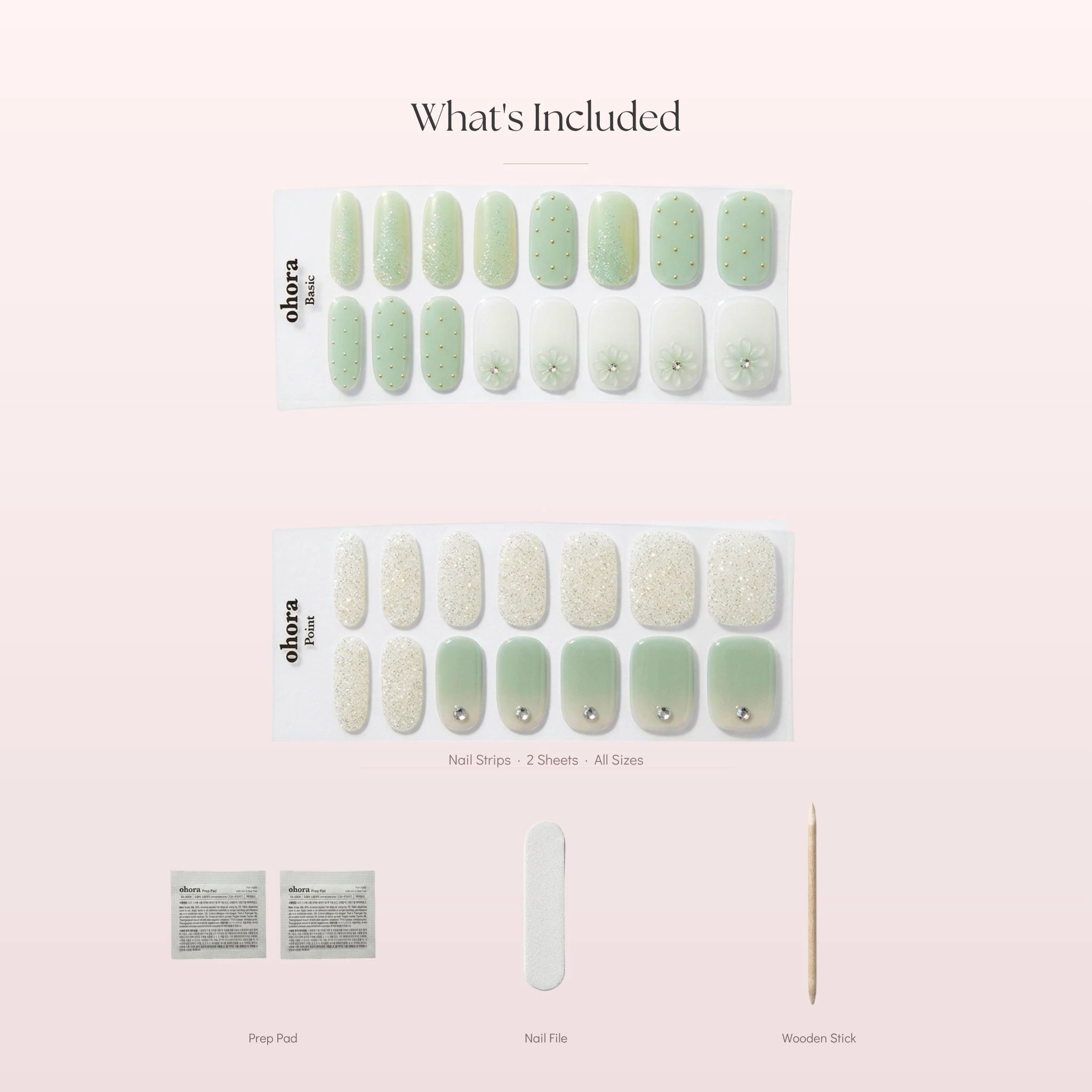 ohora Sage Green & 3D Flower Gel detail