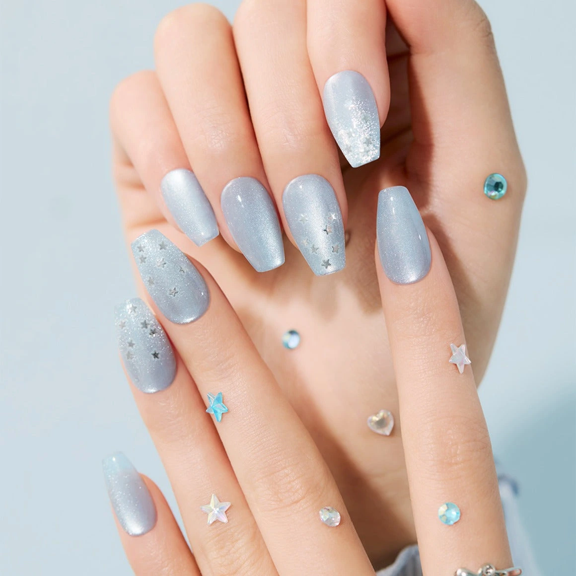 Dashing Diva Deep Sea Blue Cat-Eye & Aurora Shimmer [Coffin] detail