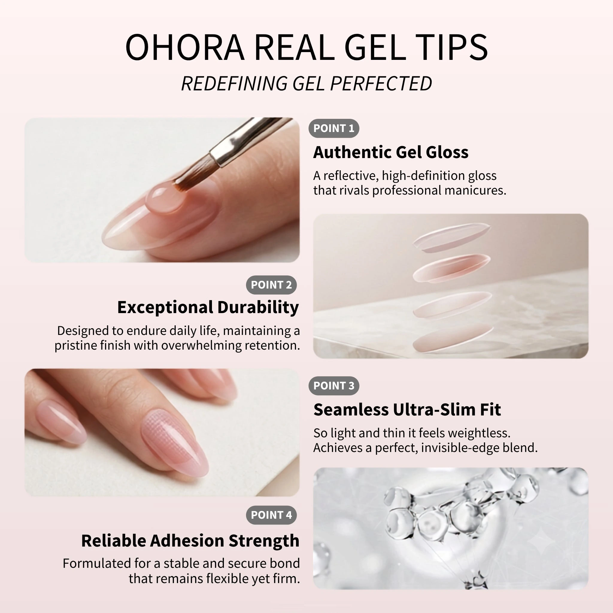 ohora Shimmery Rose [Short Oval] detail