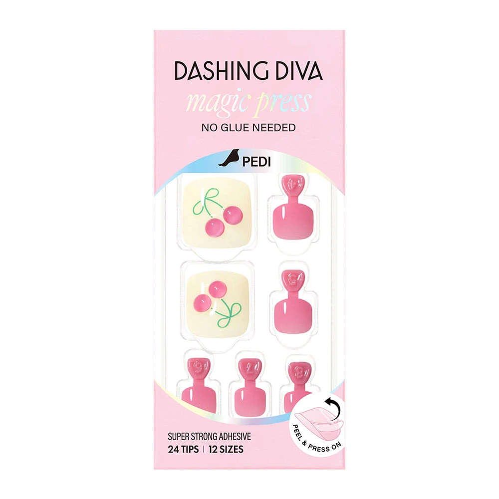 Dashing Diva Pedicure- Cherry Berry detail