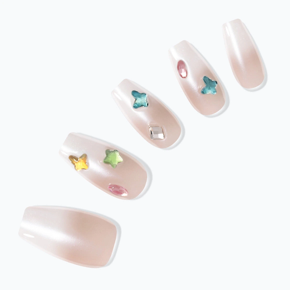 Dashing Diva Iridescent Shell Texture & Nude Champagne Luxury [Coffin]