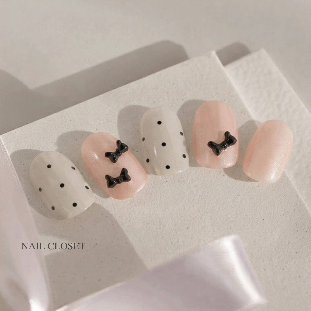 ohora N Cream Bow Nail