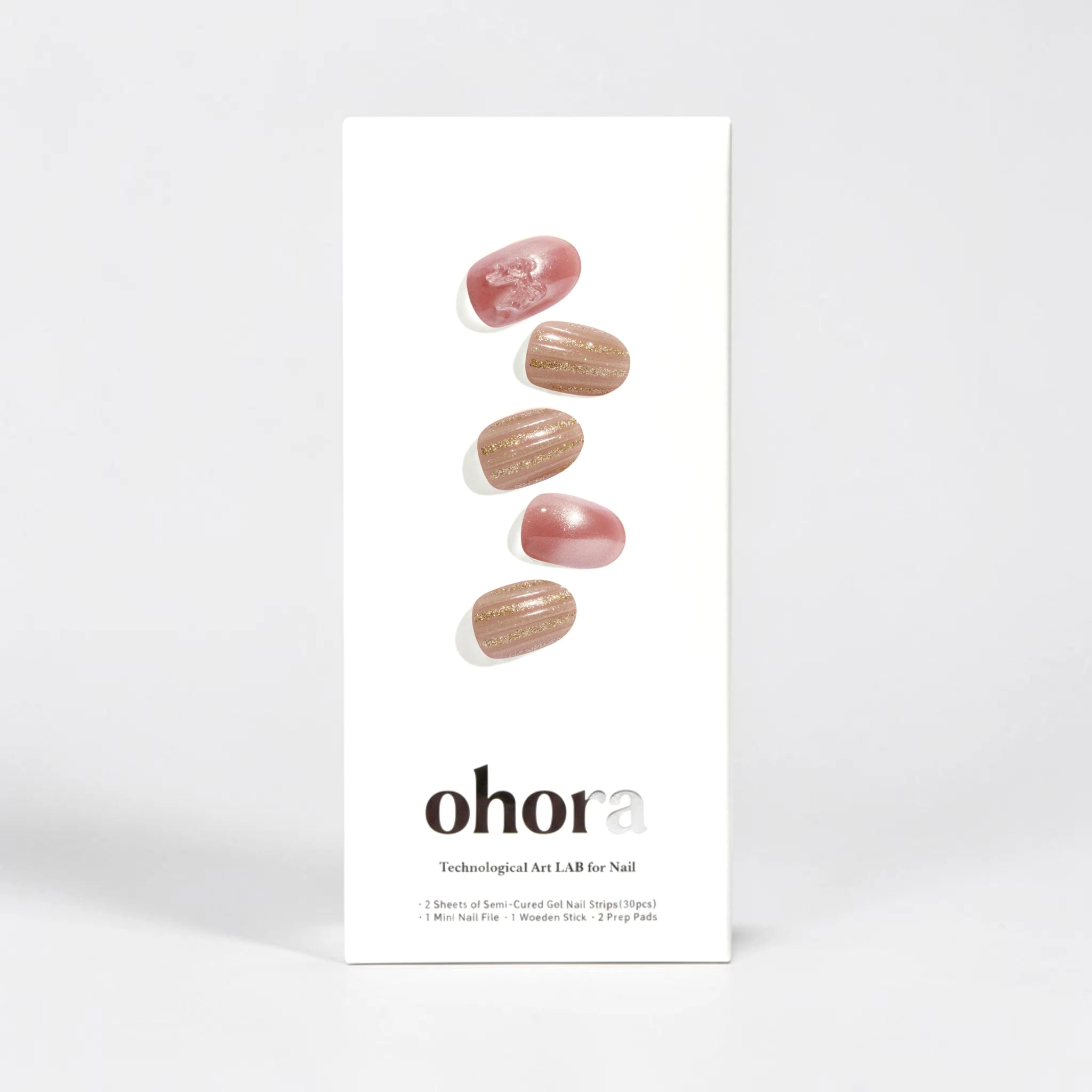 ohora 3D Ribbon & Rose Pink Nails